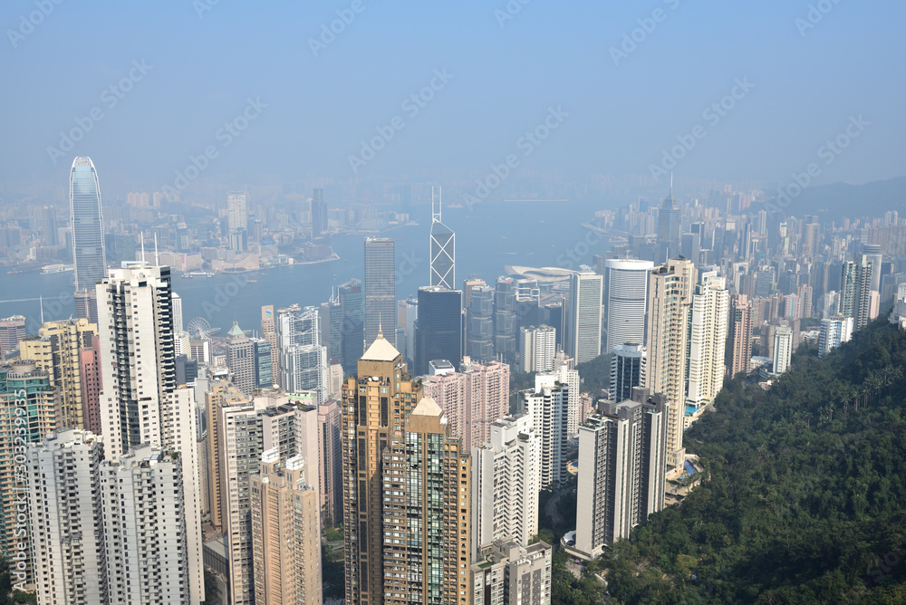 Fototapeta premium Bird view from Victoria peak, Hong Kong