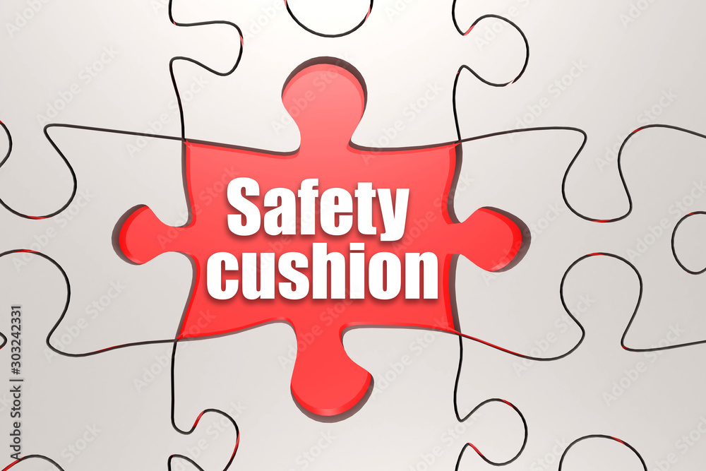Fototapeta premium Safety cushion word on jigsaw puzzle