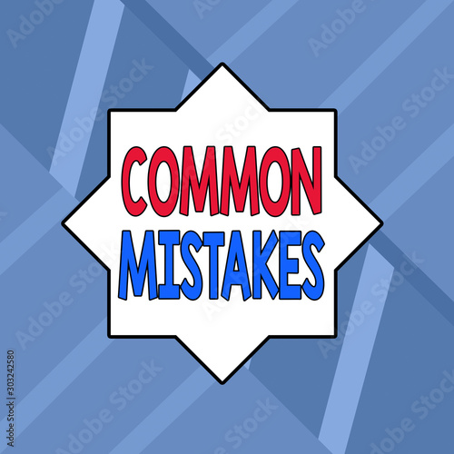 Word writing text Common Mistakes. Business photo showcasing actions that are often used interchangeably with error Modern Architectural Straight Linear Design with Depth and Perspective Idea