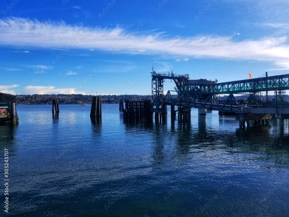 Puget Sound ferry harbor in Bremerton, Washington