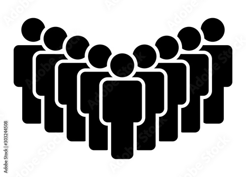 Large group of people, team or crowd flat vector icon for business apps and websites