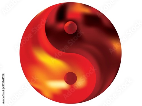 Blurred background in the form of yin yang.