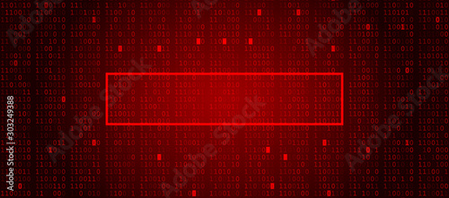 Abstract Red Background with Copy Space Shape for Custom Alert Text. Data Breach, Malware, Cyber Attack, Hacking