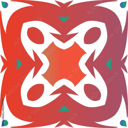 Ethnic ceramic tile in mexican talavera.