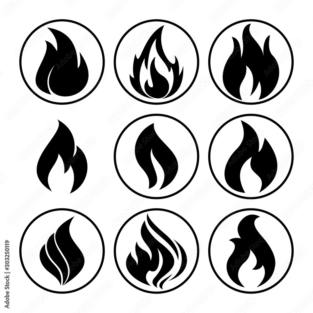 fire flame icon vector design symbol