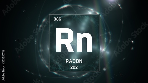 Принти на полотні 3D illustration of Radon as Element 86 of the Periodic Table