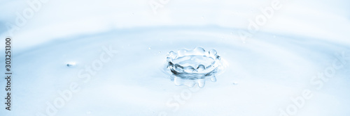 Water drop splash with ripples