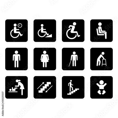 design vector public people facilities icon symbol accessibility