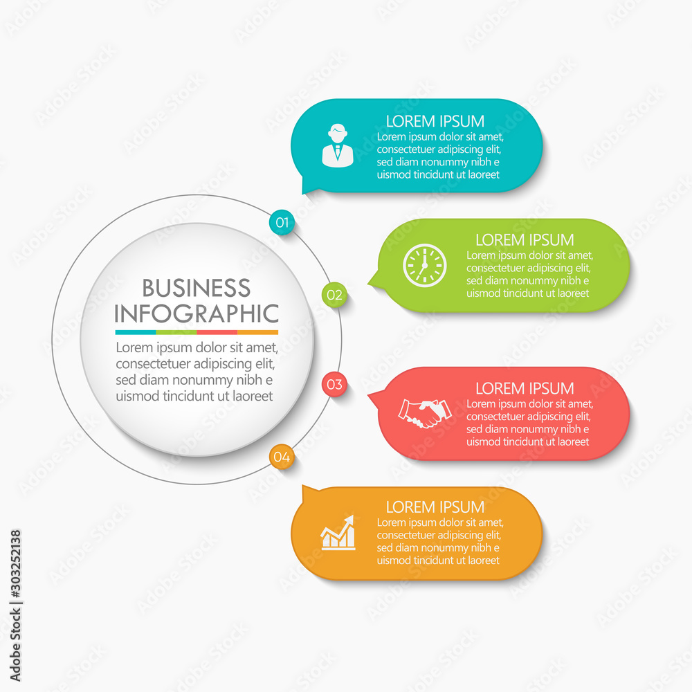 Fototapeta premium Business circle. timeline infographic icons designed for abstract background template milestone element modern diagram process technology digital marketing data presentation chart Vector