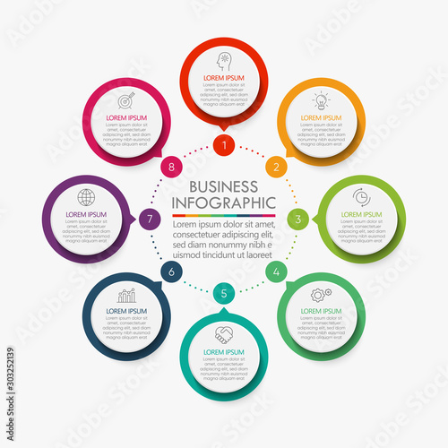 Business circle. timeline infographic icons designed for abstract background template milestone element modern diagram process technology digital marketing data presentation chart Vector
