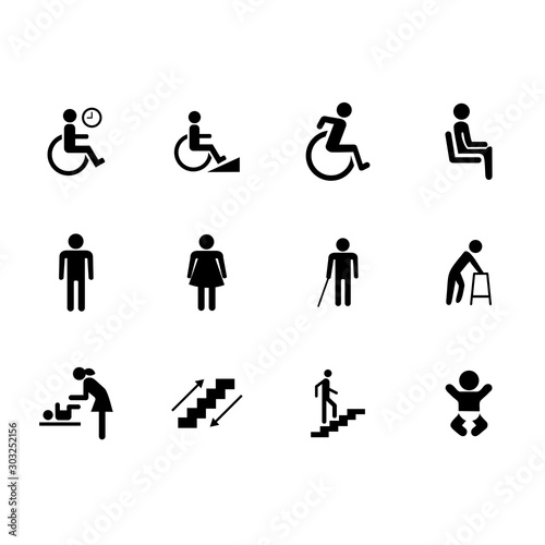 design vector public people facilities icon symbol accessibility