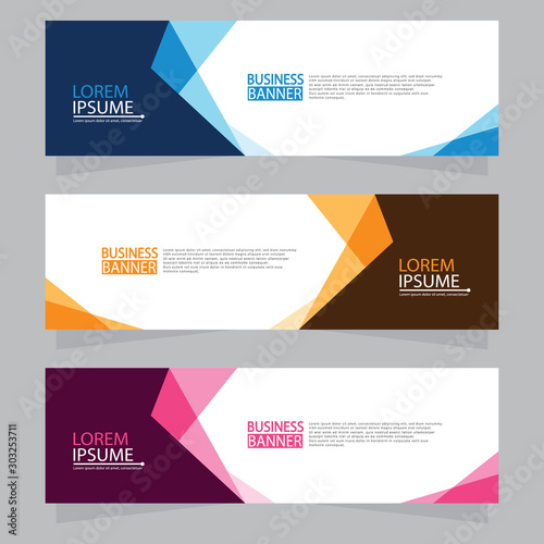 Vector abstract design web banner template. Web Design Elements - Header Design. Abstract geometric web banner template on grey background.Modern banner.