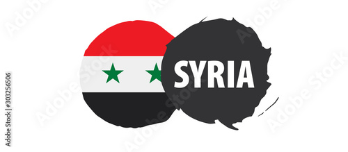 Syria flag, vector illustration on a white background