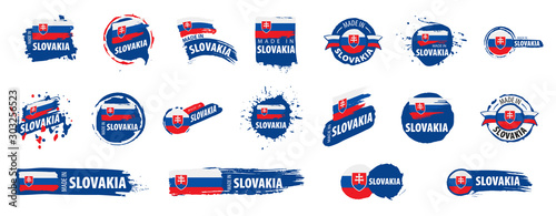 Slovakia flag, vector illustration on a white background