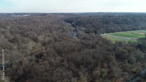 Aerial Scenic View of the Fall Foilage in Conowingo Maryland photo