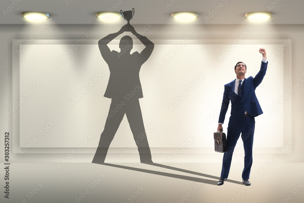 Businessman in great achievement concept