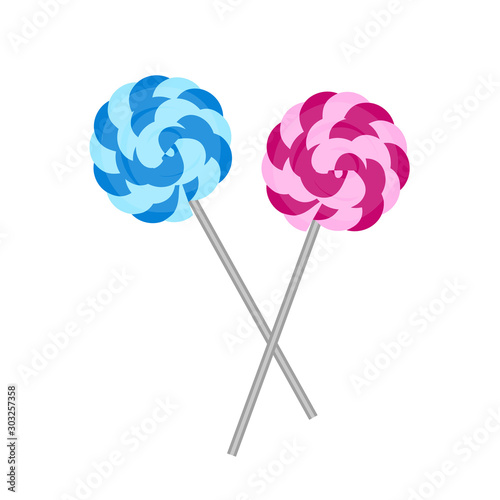 Lollipop. Caramel. Isolated on white background. Vector illustration.