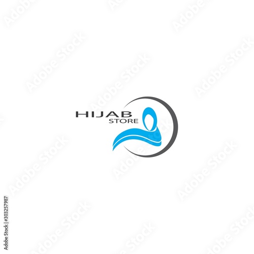 Hijab logo vector illustration template