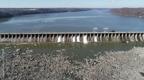 Aerial View of the Conowingo Dam and Susquehanna River in Maryland  photo