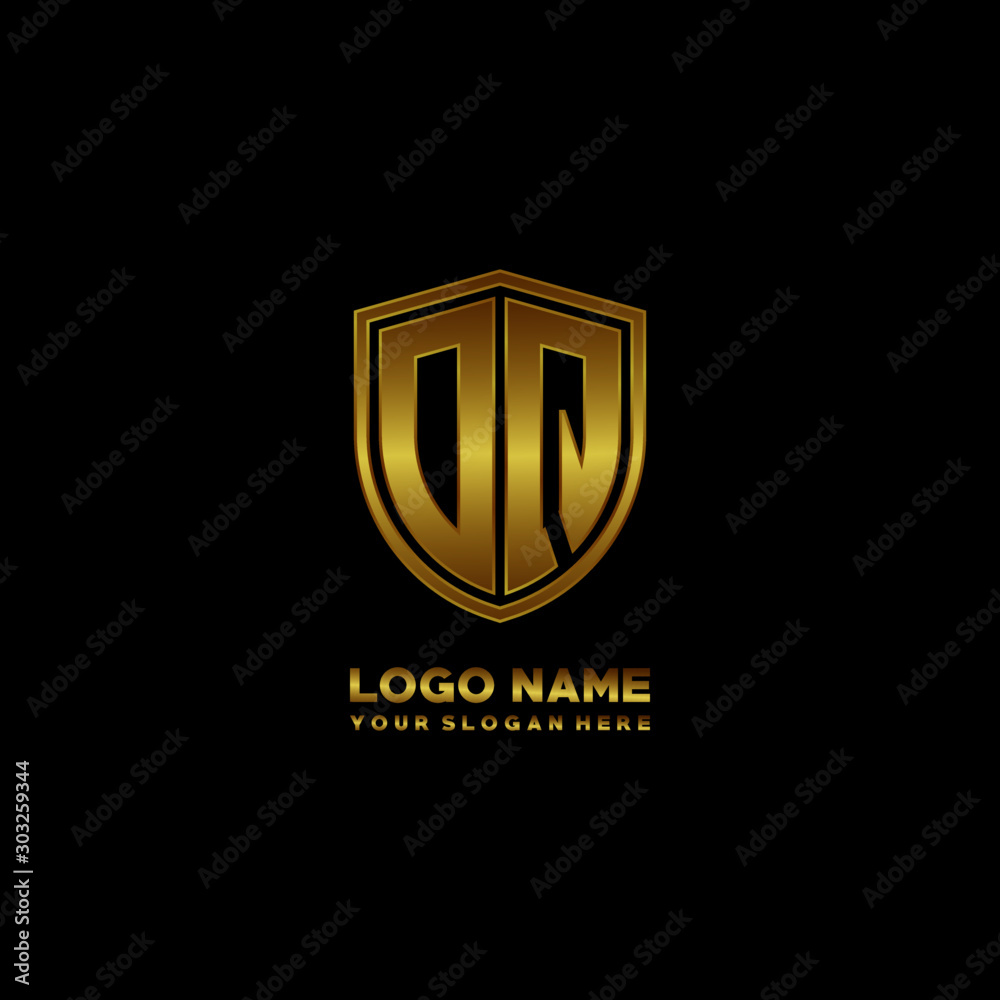 Initial letters DQ shield shape gold monogram logo. Shield Secure Safe logo design inspiration Initial letters DQ shield shape gold monogram logo. Shield Secure Safe logo design inspiration