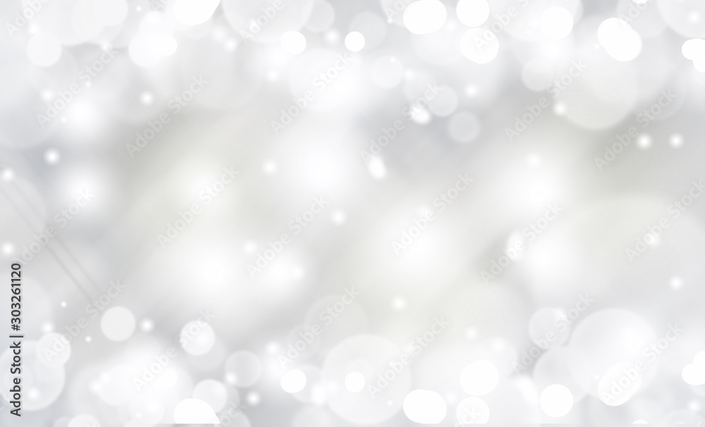 White gray gradient abstract background blurred. Christmas snow with white bokeh light beautiful shiny . use wallpaper backdrop and your product.
