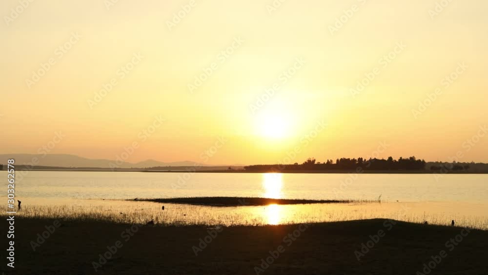 Landscape of Sunrise or sunset at the lake,Beautiful natural background Landscape of Sunrise or sunset at the lake,Beautiful natural background