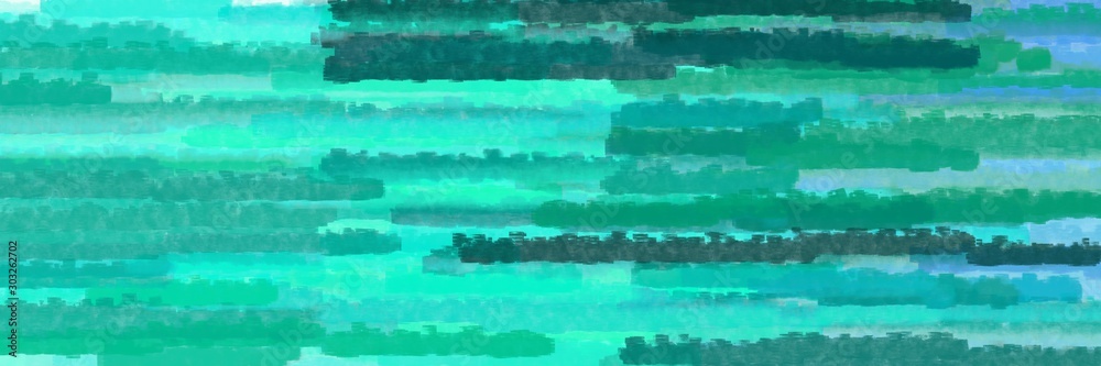 Fototapeta pozioma mozaika z grafiką tekstury z jasną zielenią morską, turkusową zielenią i średnim turkusem
