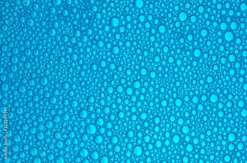 Tableau sur toile blue bubbles on the liquid surface