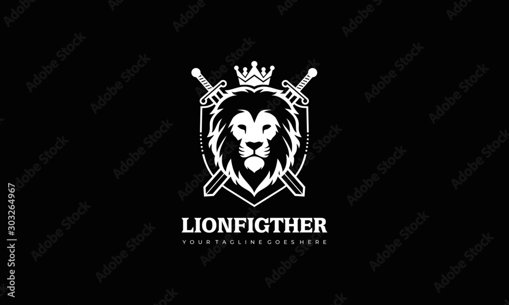 Lion King Logo - Lion Fighter Vector