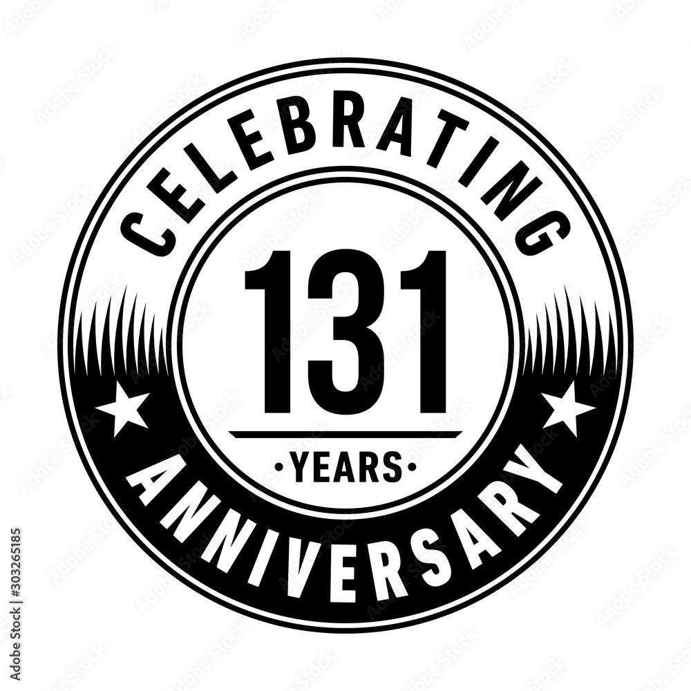131 years anniversary celebration logo template. Vector and illustration.