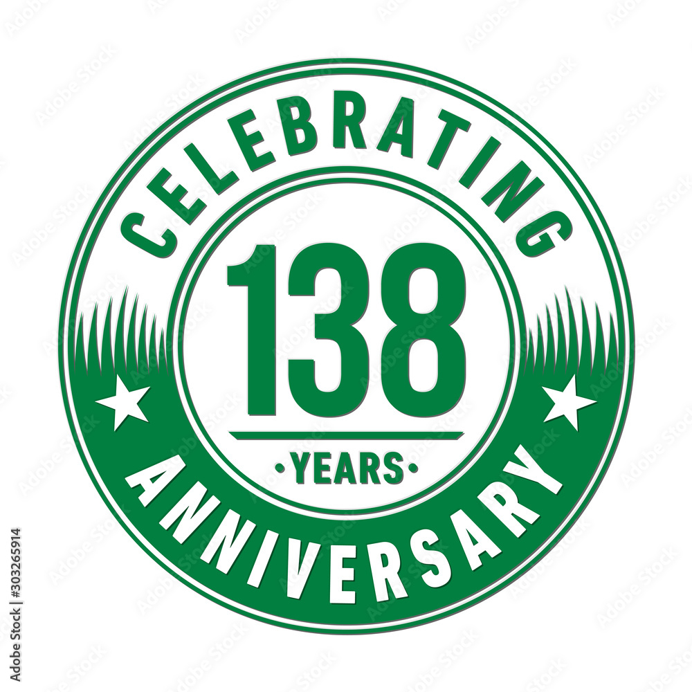 138 years anniversary celebration logo template. Vector and illustration. 138 years anniversary celebration logo template. Vector and illustration.
