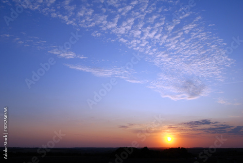 evening sunset with beautiful sky