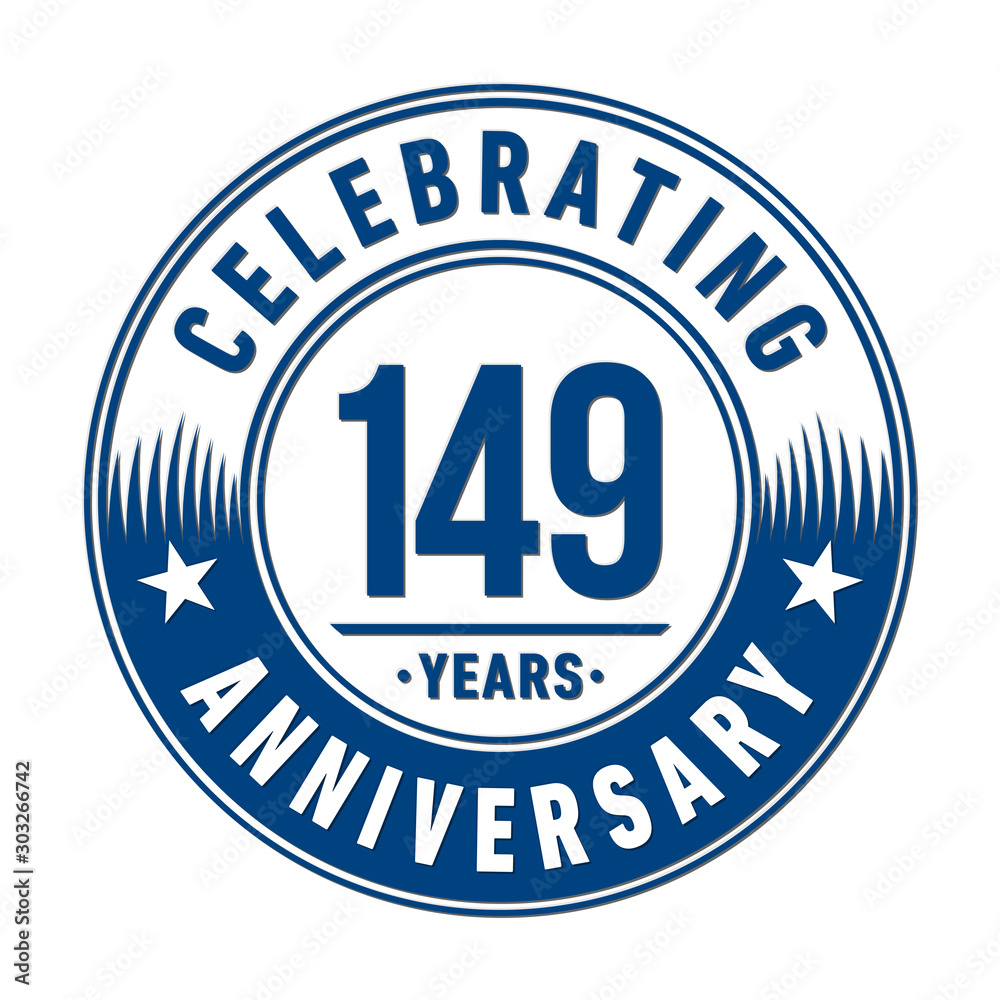 149 years anniversary celebration logo template. Vector and illustration.