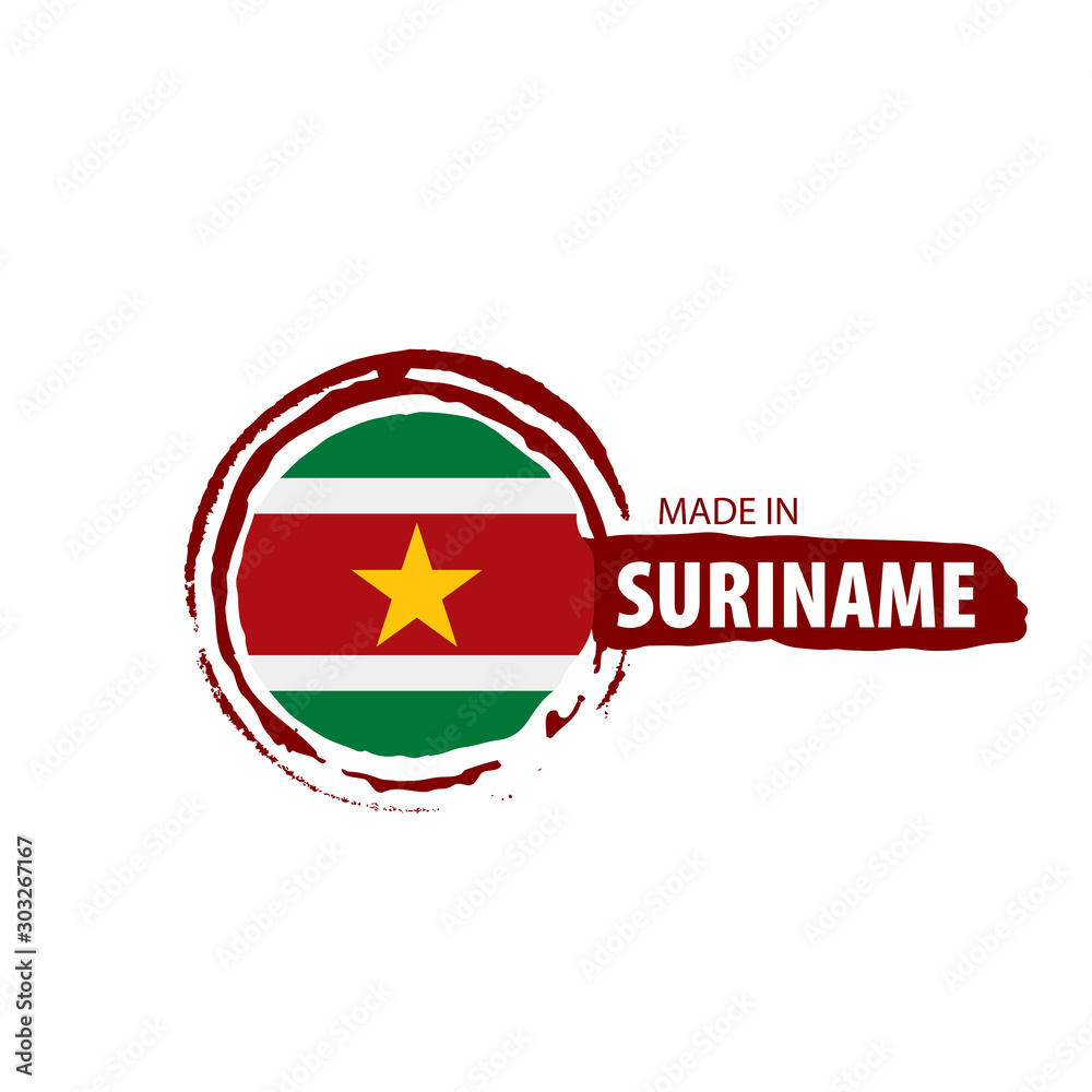 Suriname flag, vector illustration on a white background