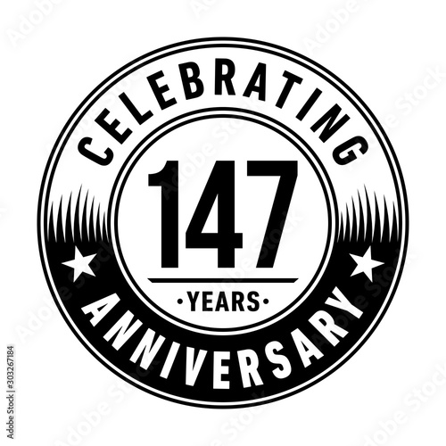 147 years anniversary celebration logo template. Vector and illustration. photo