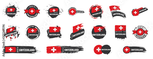Switzerland flag, vector illustration on a white background