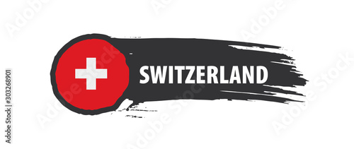 Switzerland flag, vector illustration on a white background