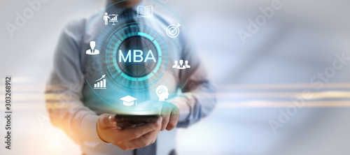 MBA Master of business administration Education concept. photo