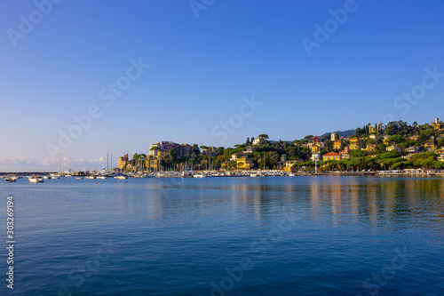 Travel view of town Rapallo at Italy © Solarisys