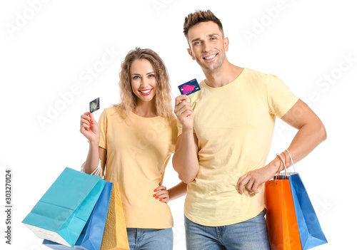 Young couple with credit ca...