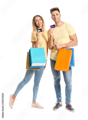 Young couple with credit ca...