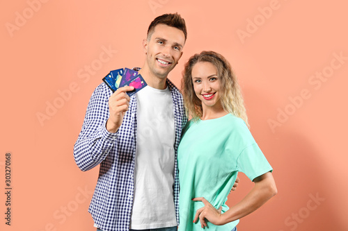 Young couple with credit ca...