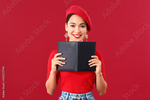 Fashionable Asian woman wit...