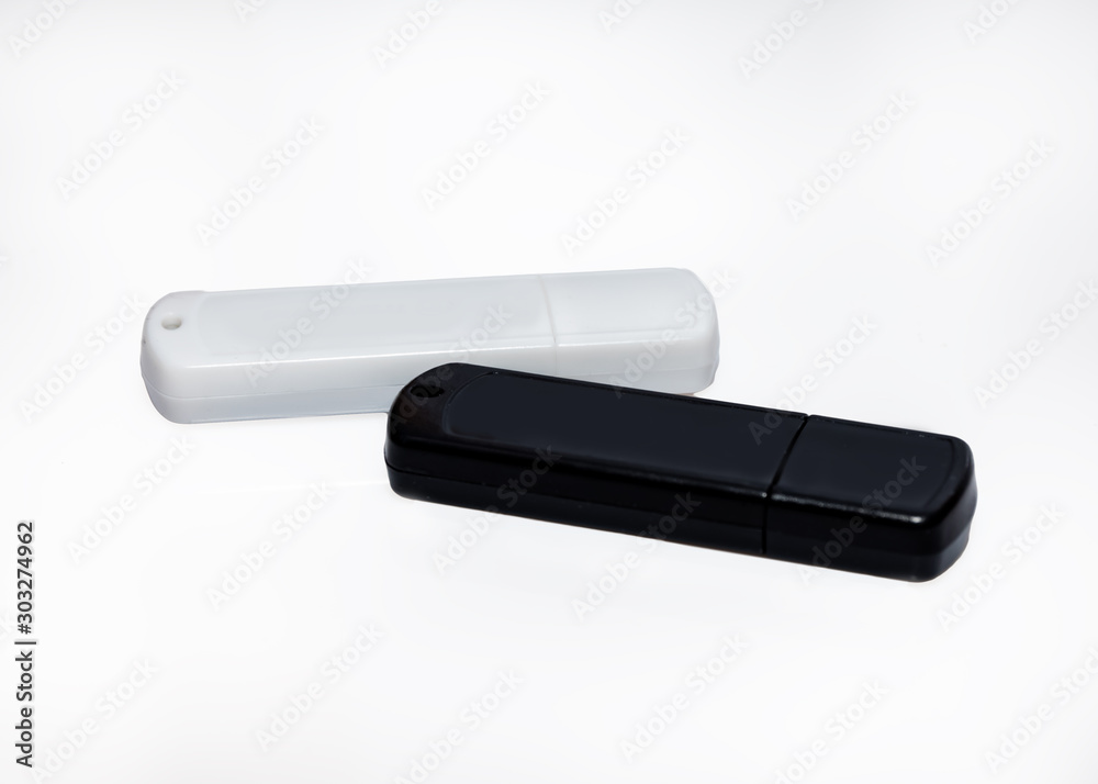 Two usb memory cards on a neutral background. Two usb memory cards on a neutral background.