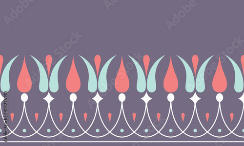 Seamless palmetto pattern background illustration