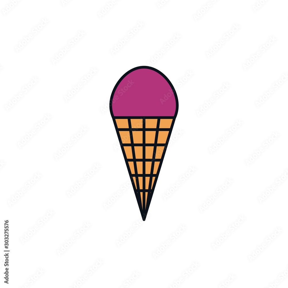 ice cream celebration party line fill design