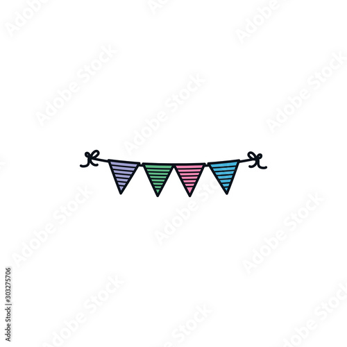pennants decoration party line fill design