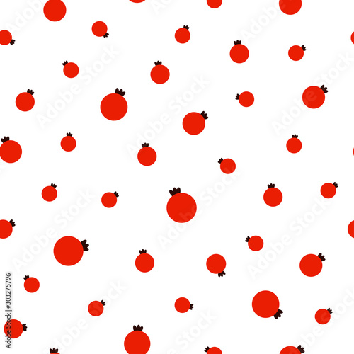 Floral Seamless pattern texture with wild rose red berries. Red background. Vector illustration with twigs.