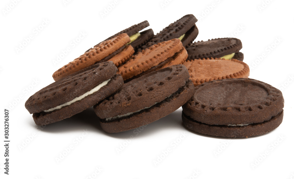 double chocolate chip cookie isolated double chocolate chip cookie isolated