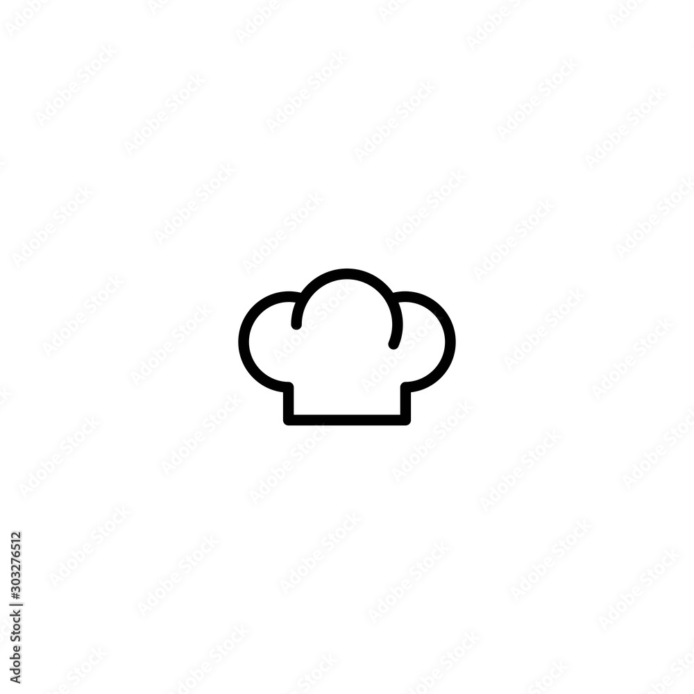 Chef cap line icon isolated on blue. Cooking cap. Menu card. Chef cap line icon isolated on blue. Cooking cap. Menu card.